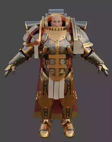 lorgar knight in gold armor 3D model