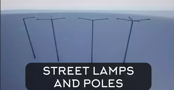 Street Lamp Poles Low-poly 3D model