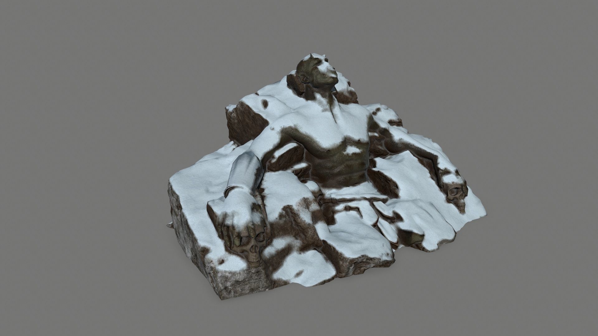 Stone Worrior Low-poly 3D model_3