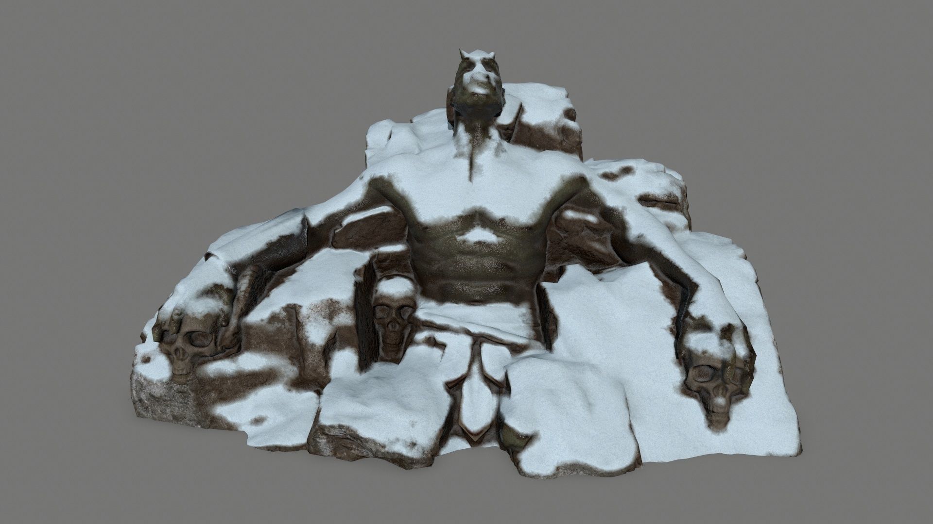 Stone Worrior Low-poly 3D model_1
