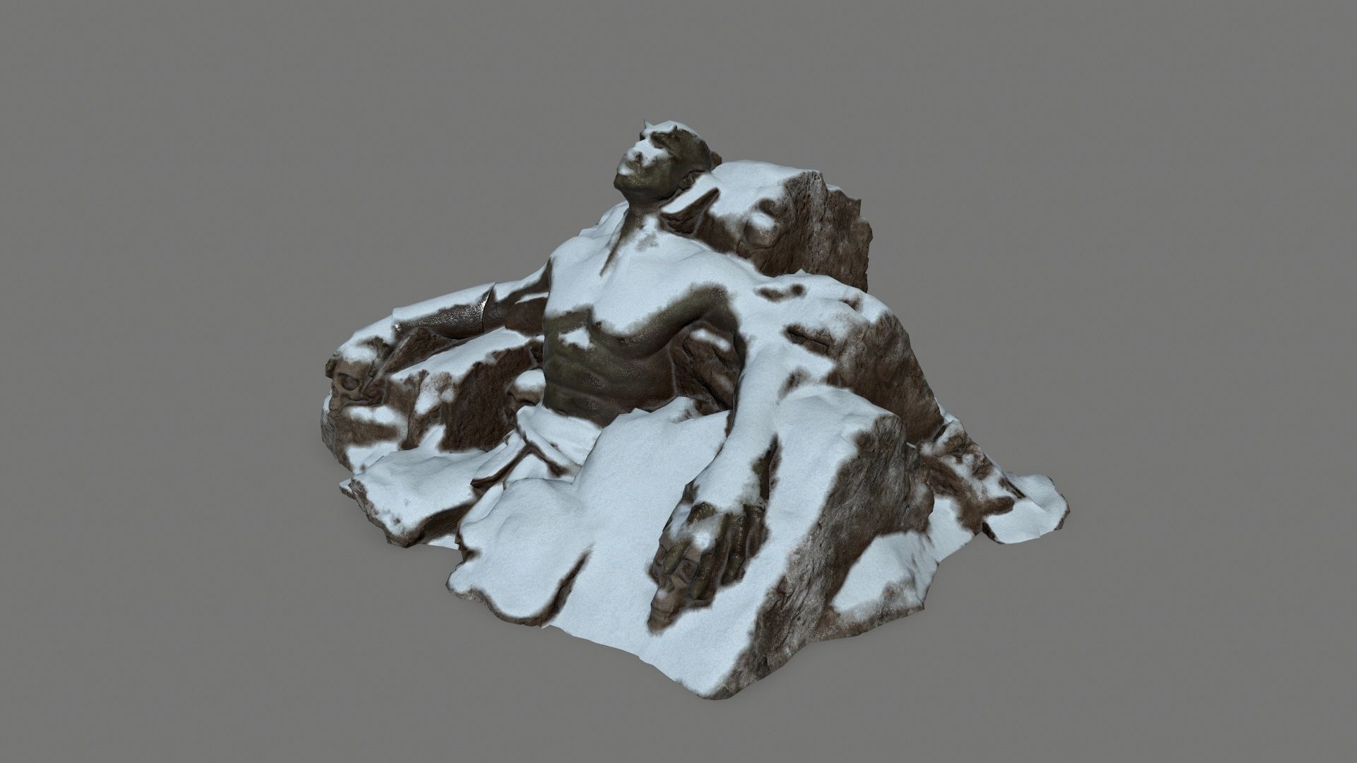 Stone Worrior Low-poly 3D model_9