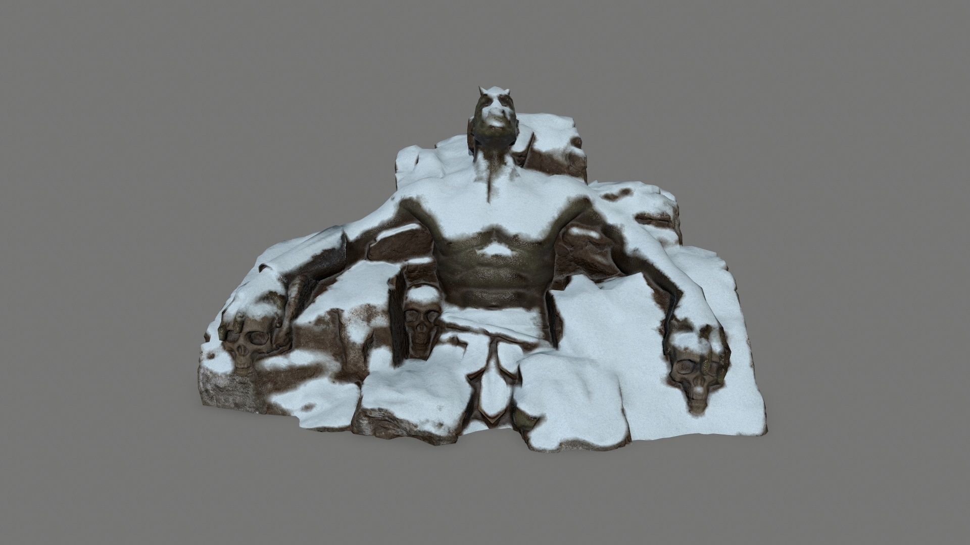 Stone Worrior Low-poly 3D model_2