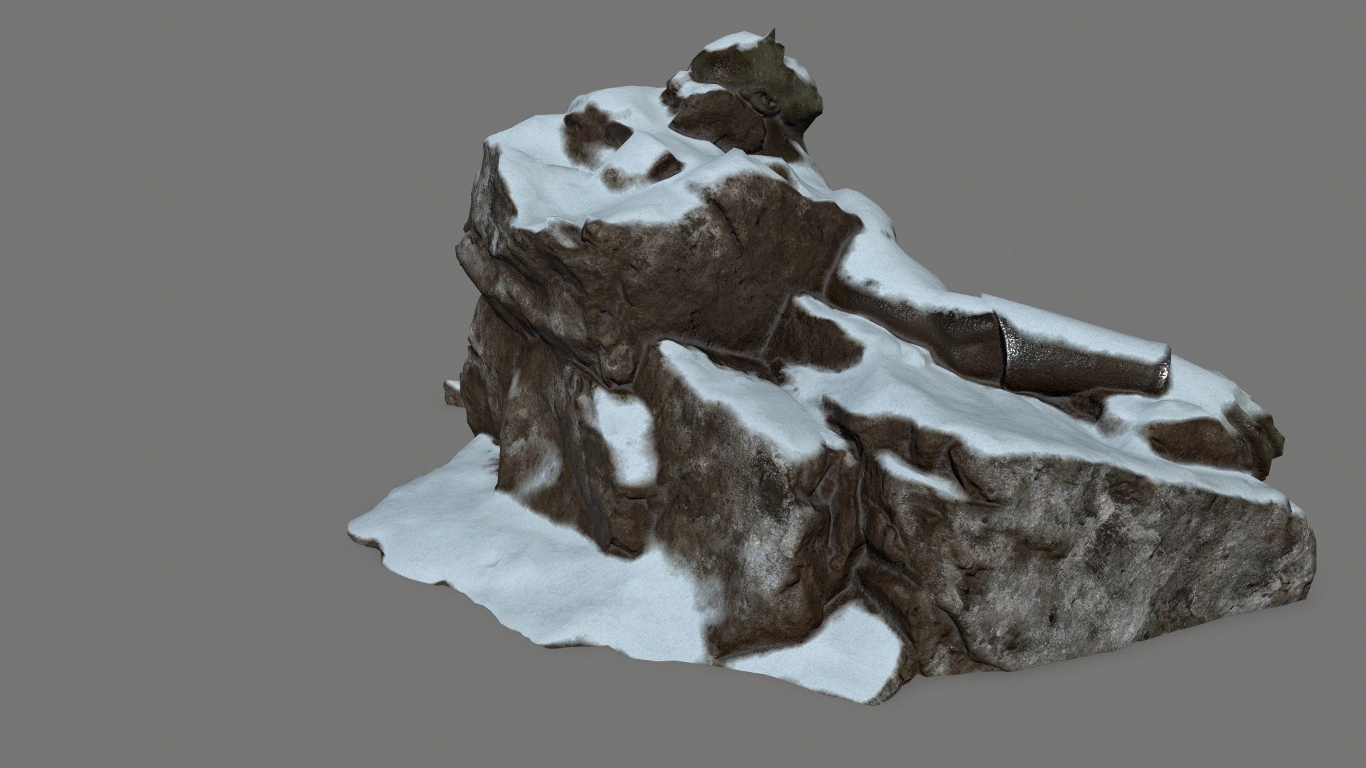 Stone Worrior Low-poly 3D model_10