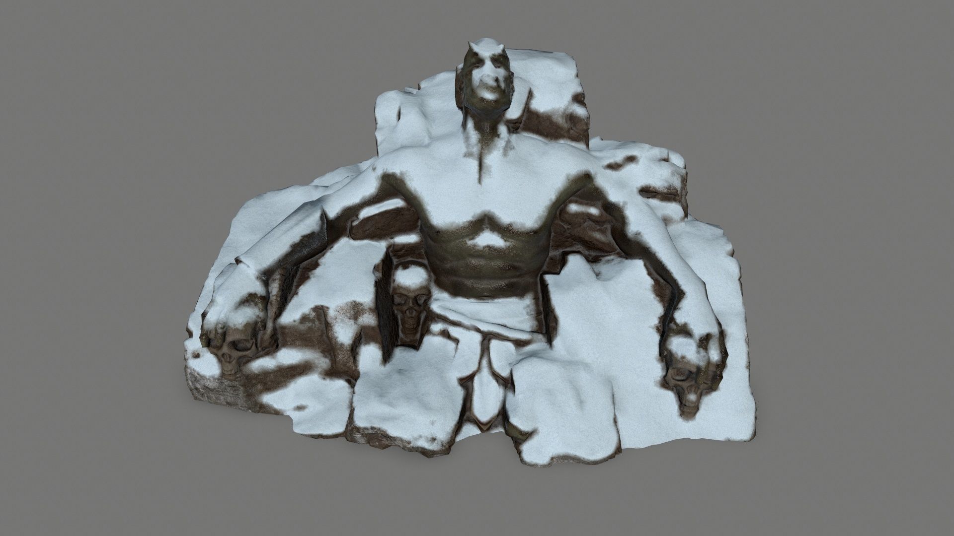 Stone Worrior Low-poly 3D model_12