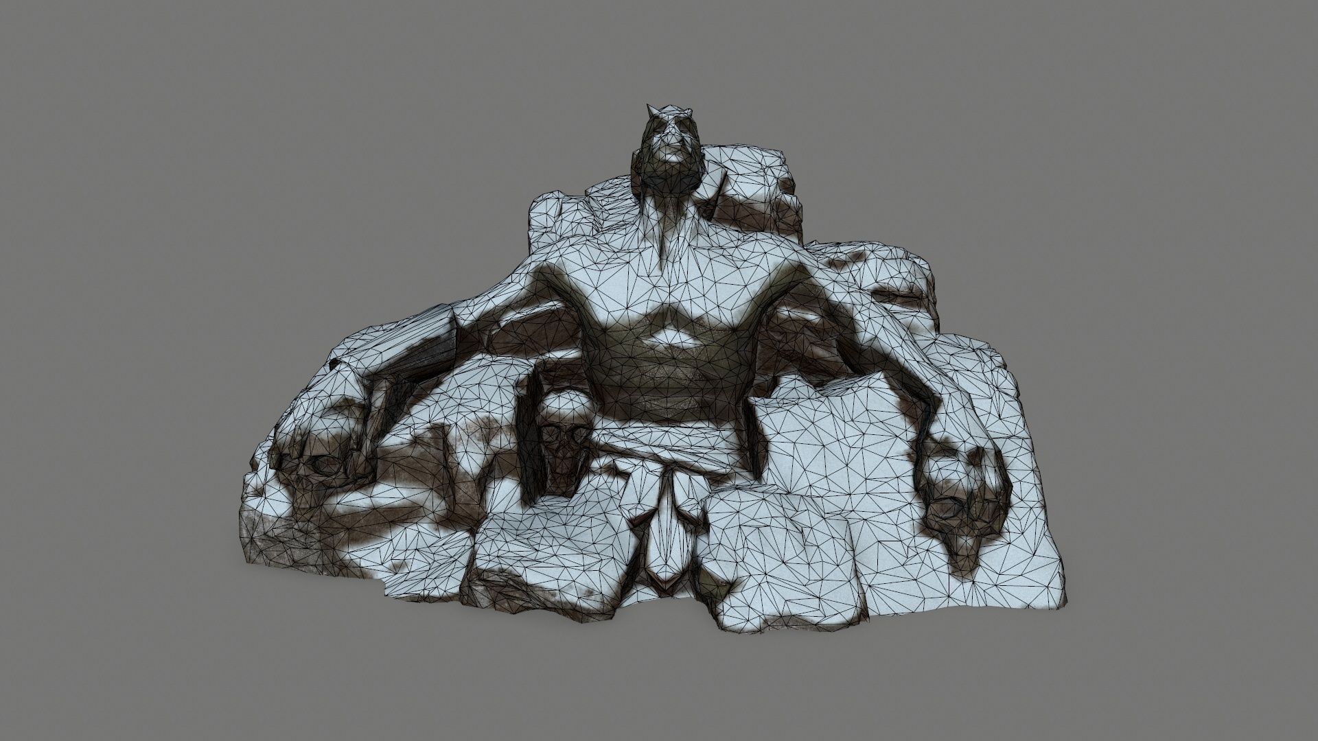 Stone Worrior Low-poly 3D model_13
