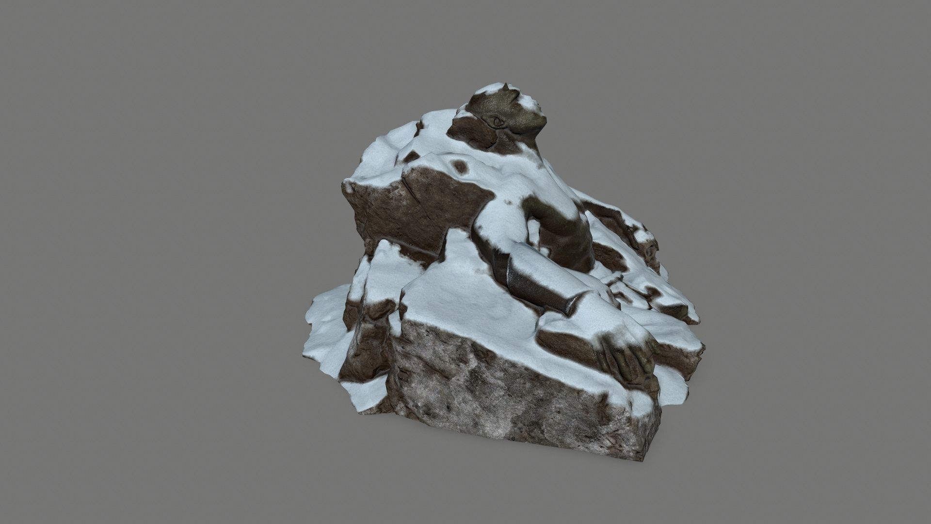 Stone Worrior Low-poly 3D model_4