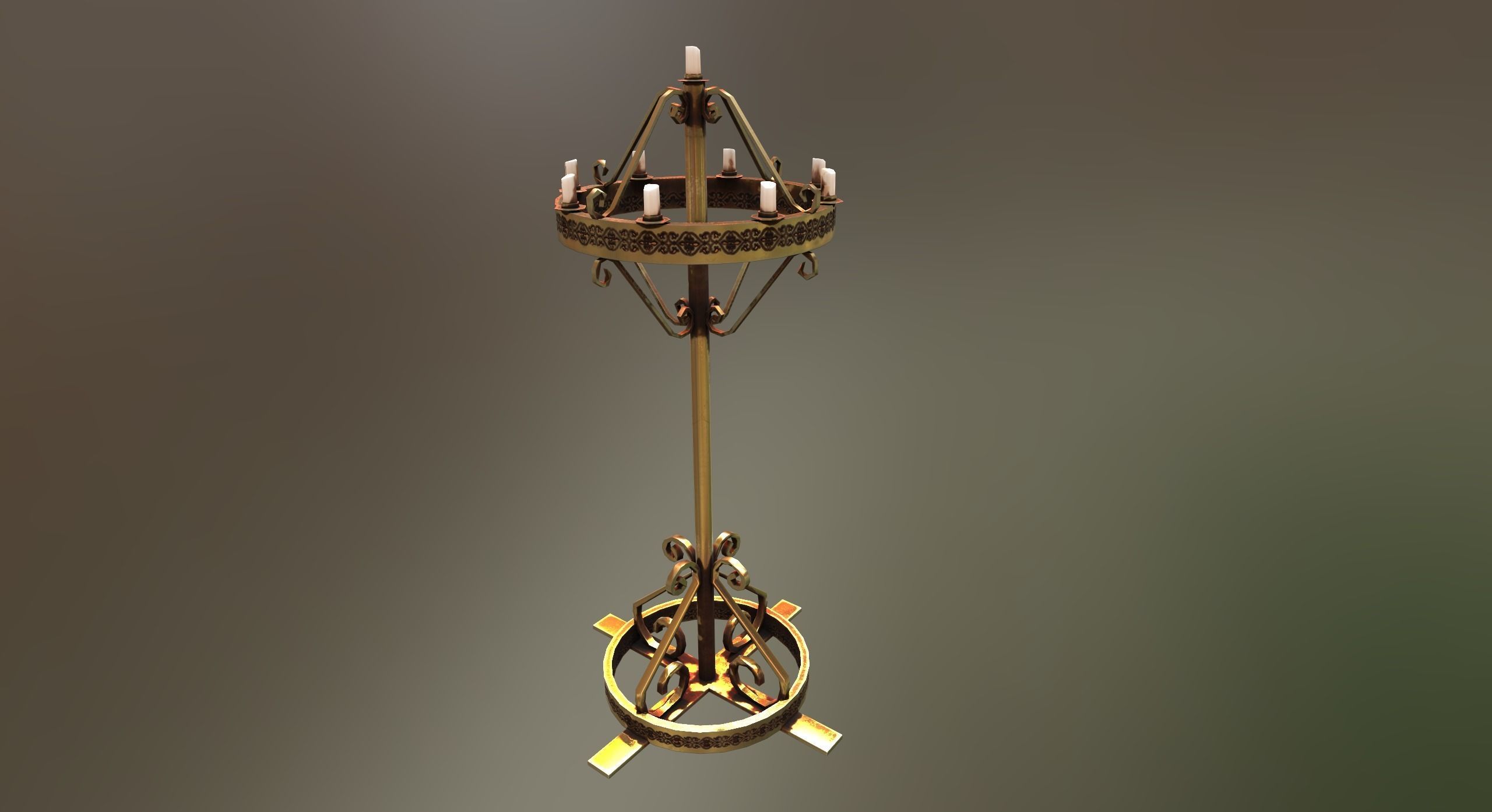 Chandelier Stand Low-poly 3D model_4