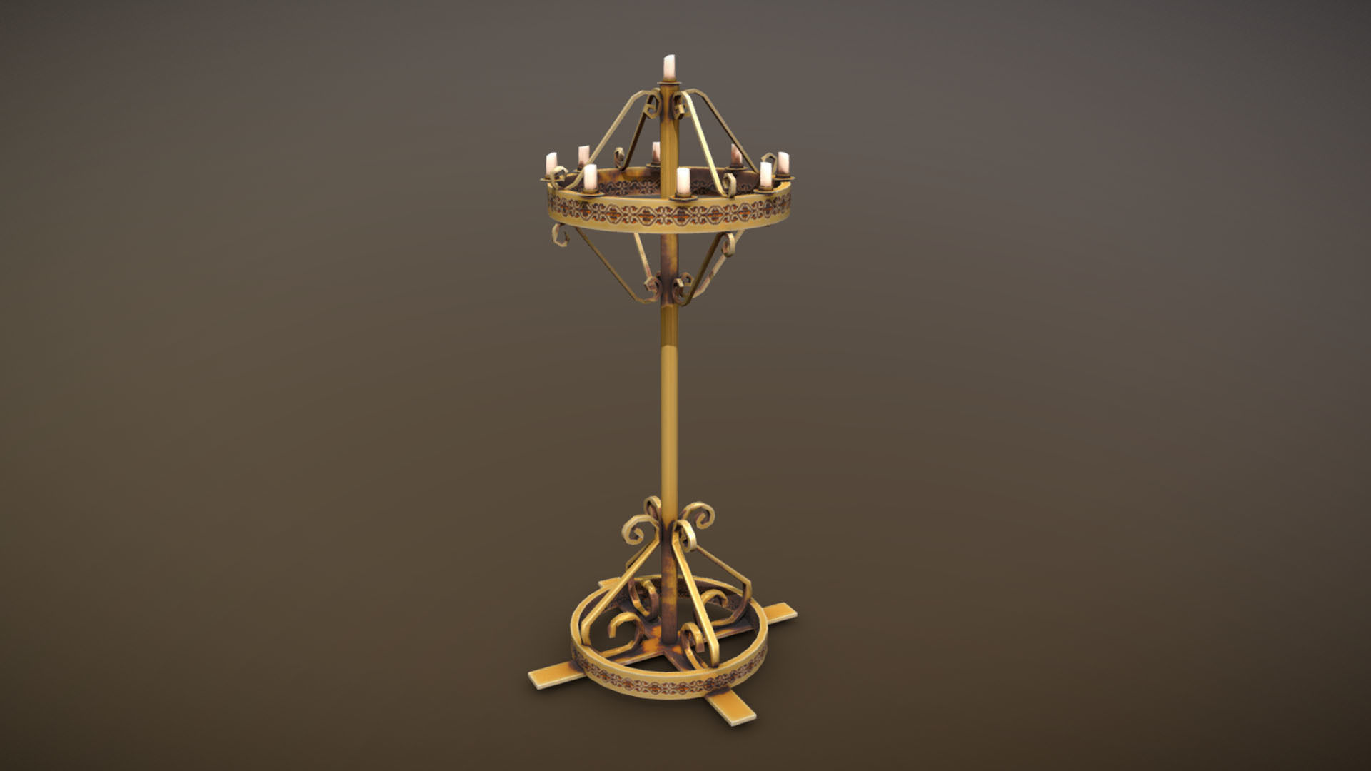 Chandelier Stand Low-poly 3D model_5