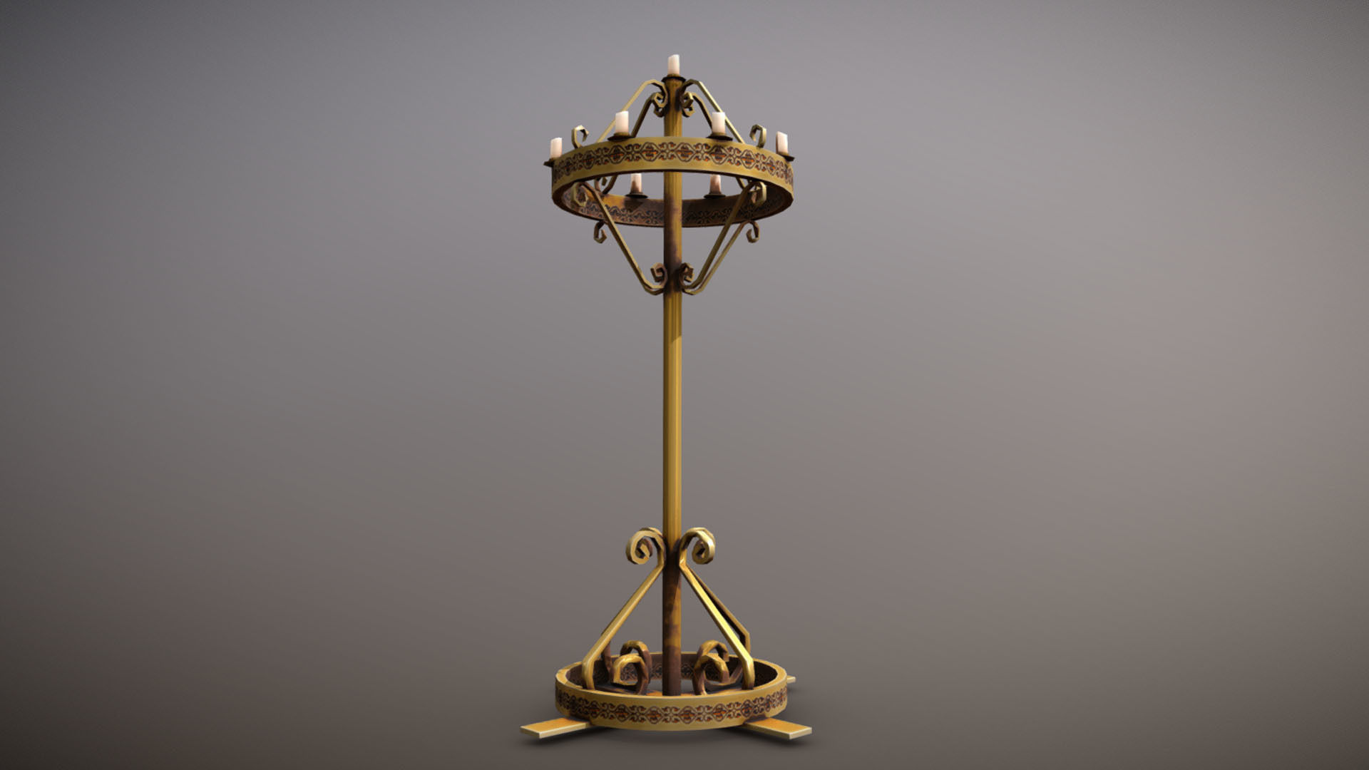 Chandelier Stand Low-poly 3D model_1