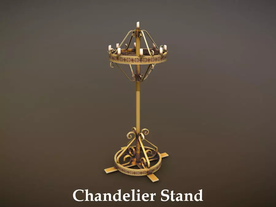 Chandelier Stand Low-poly 3D model_0