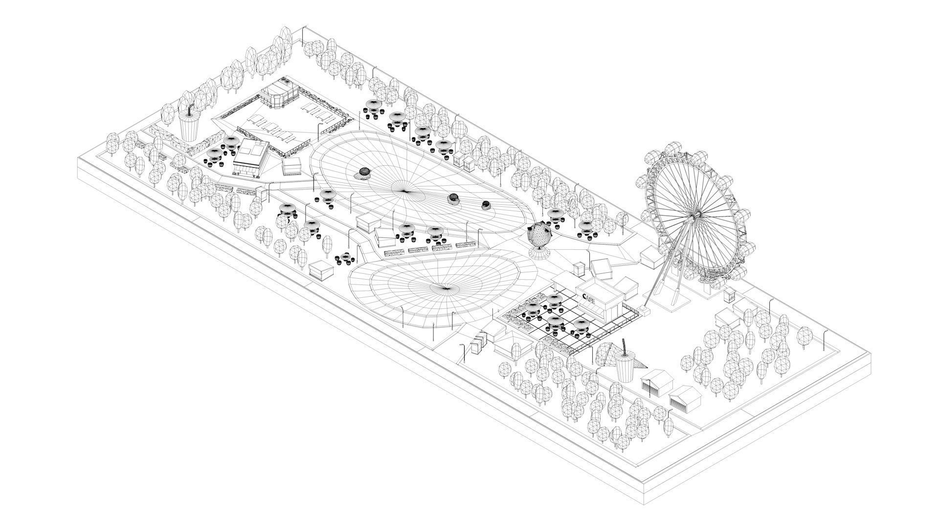 Cartoon Low Poly Park Illustration Low-poly 3D model_10