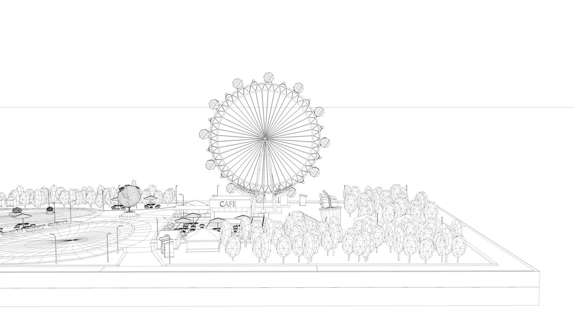 Cartoon Low Poly Park Illustration Low-poly 3D model_9