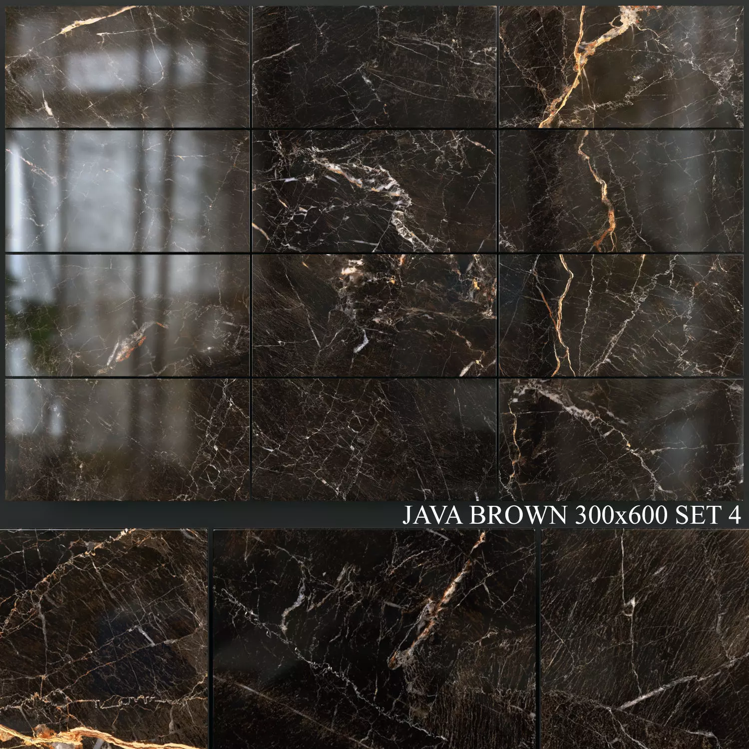 Yurtbay Seramik Java Brown 300x600 Set 4 3D model_0