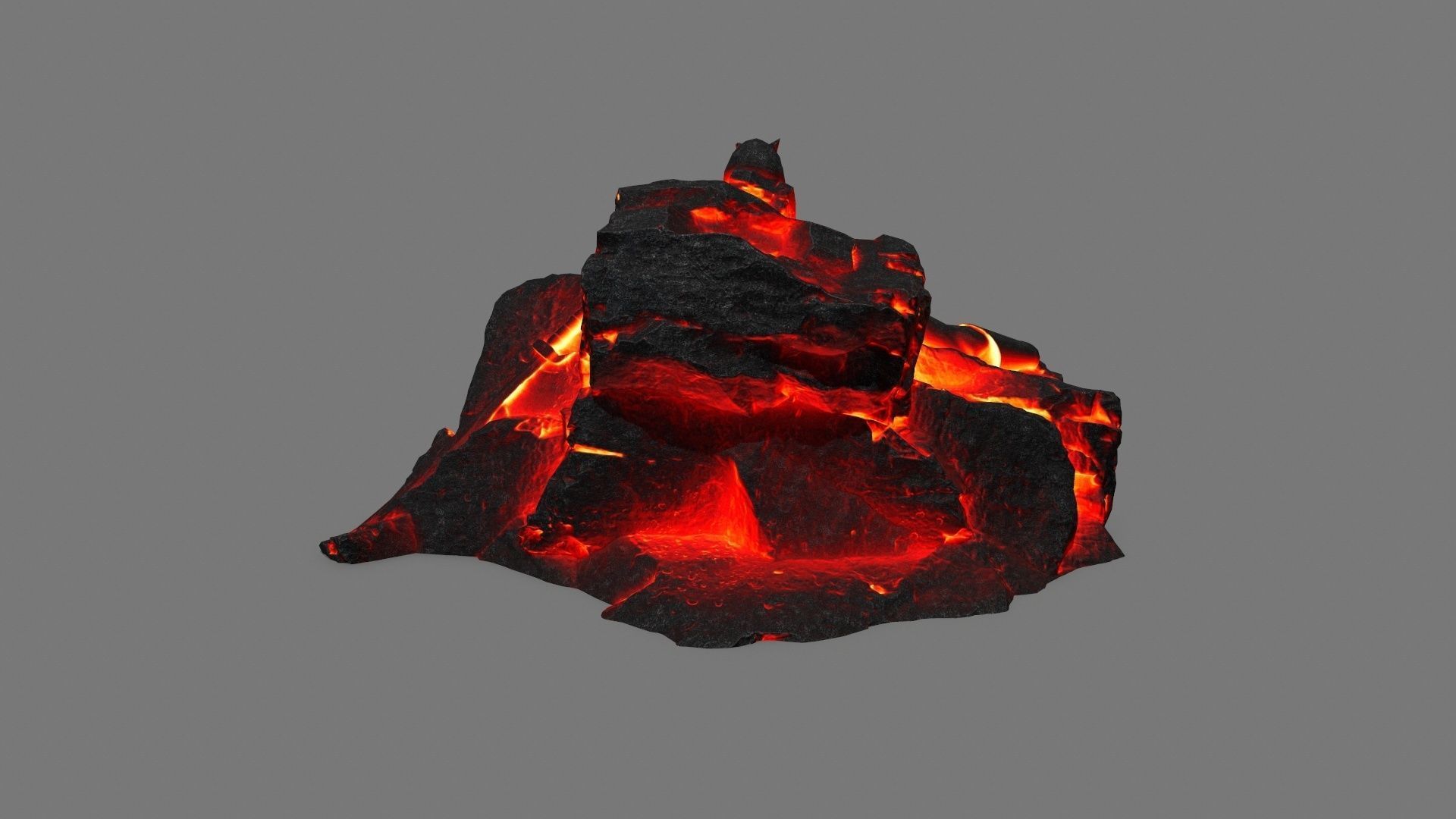 StoneWorrior lava sculpture Low-poly 3D model_4