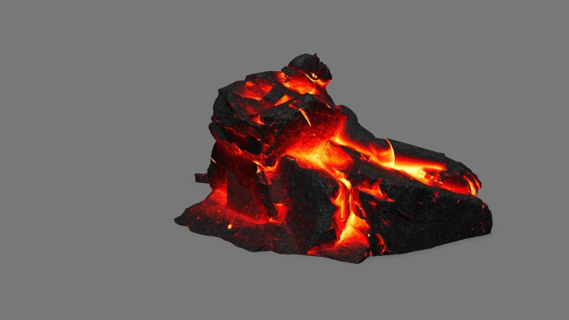 StoneWorrior lava sculpture Low-poly 3D model_3