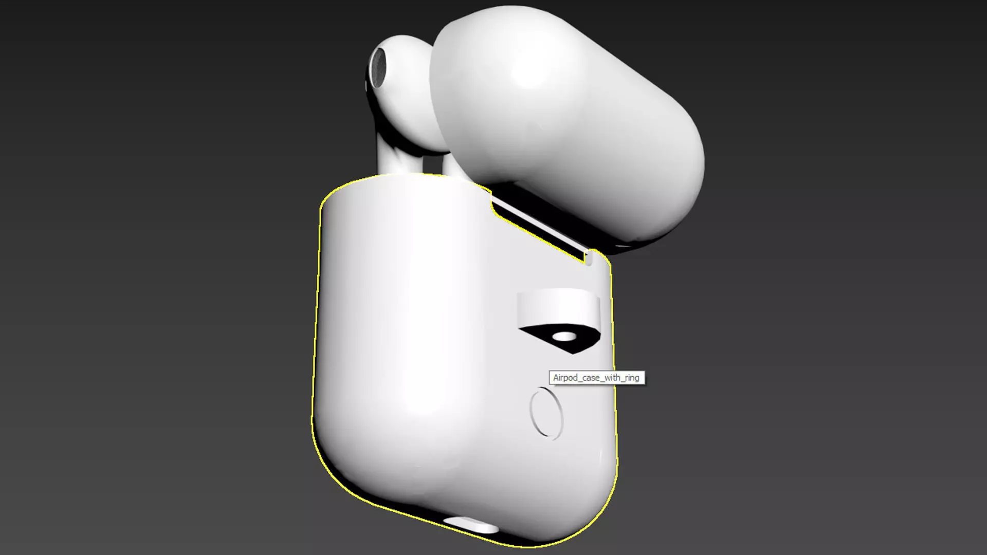 Airpod airpods with logo Low-poly 3D model