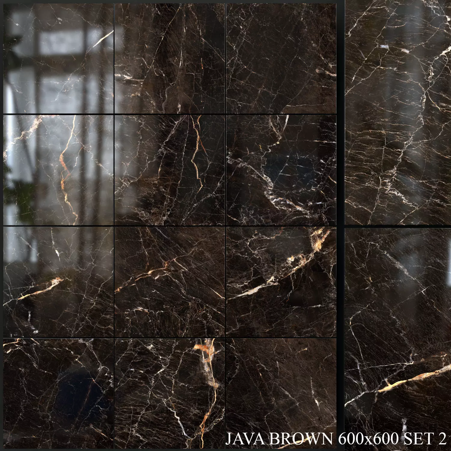 Yurtbay Seramik Java Brown 600x600 Set 2 3D model