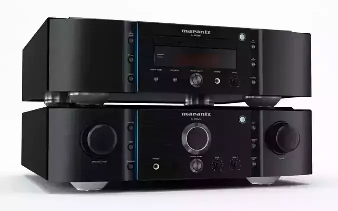 Black audio stereo amplifier 34 AM77