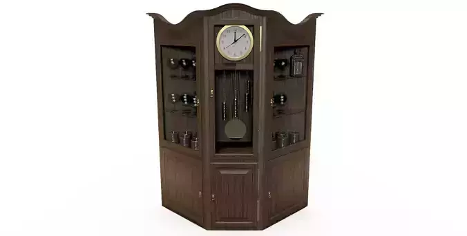 Old  Wooden Clock 3D model