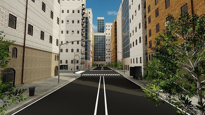Manhattan - Modular City Low-poly 3D model 4
