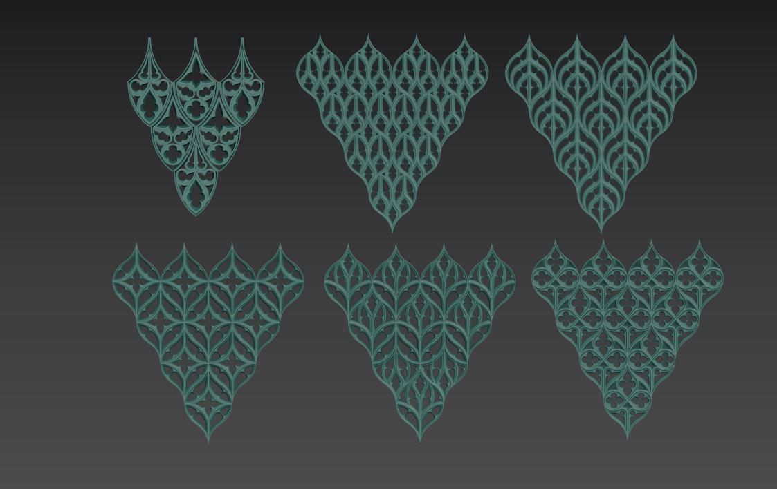 Medieval Gothic Ornaments pack 3D model_41