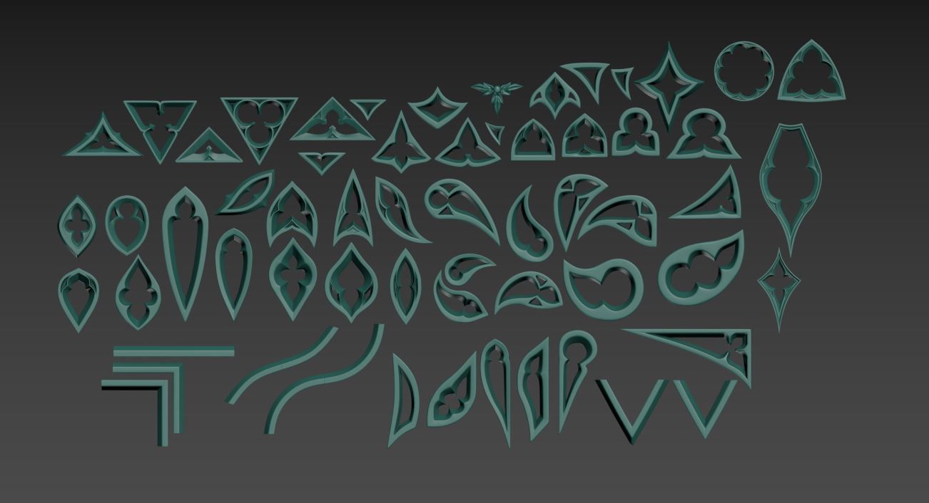 Medieval Gothic Ornaments pack 3D model_73