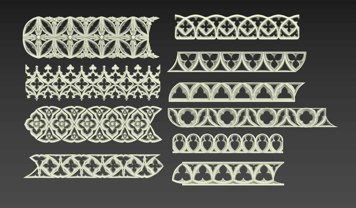 Medieval Gothic Ornaments pack 3D model_15
