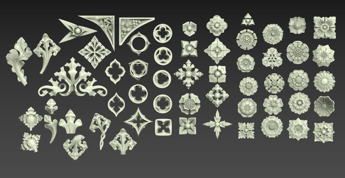 Medieval Gothic Ornaments pack 3D model_31