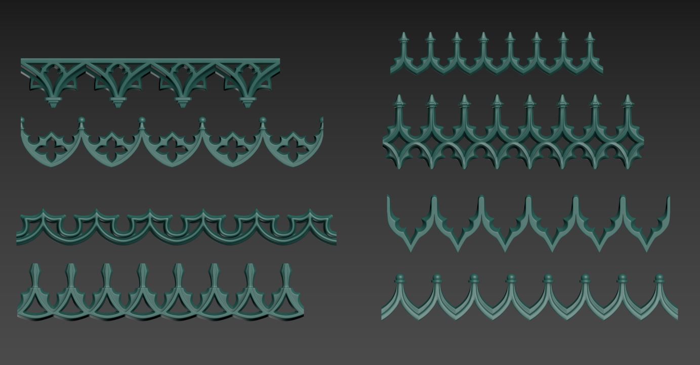 Medieval Gothic Ornaments pack 3D model_10