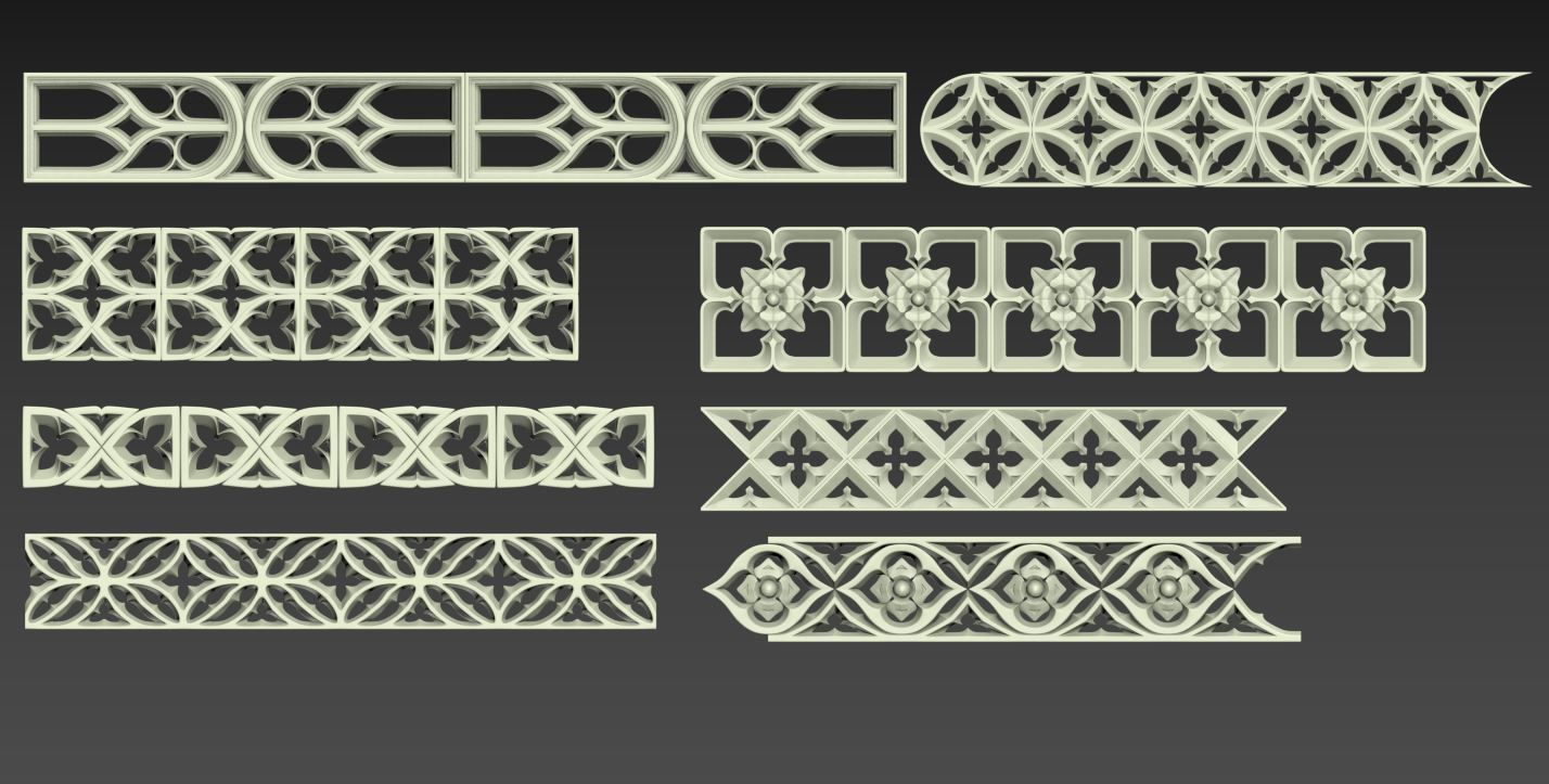 Medieval Gothic Ornaments pack 3D model_27