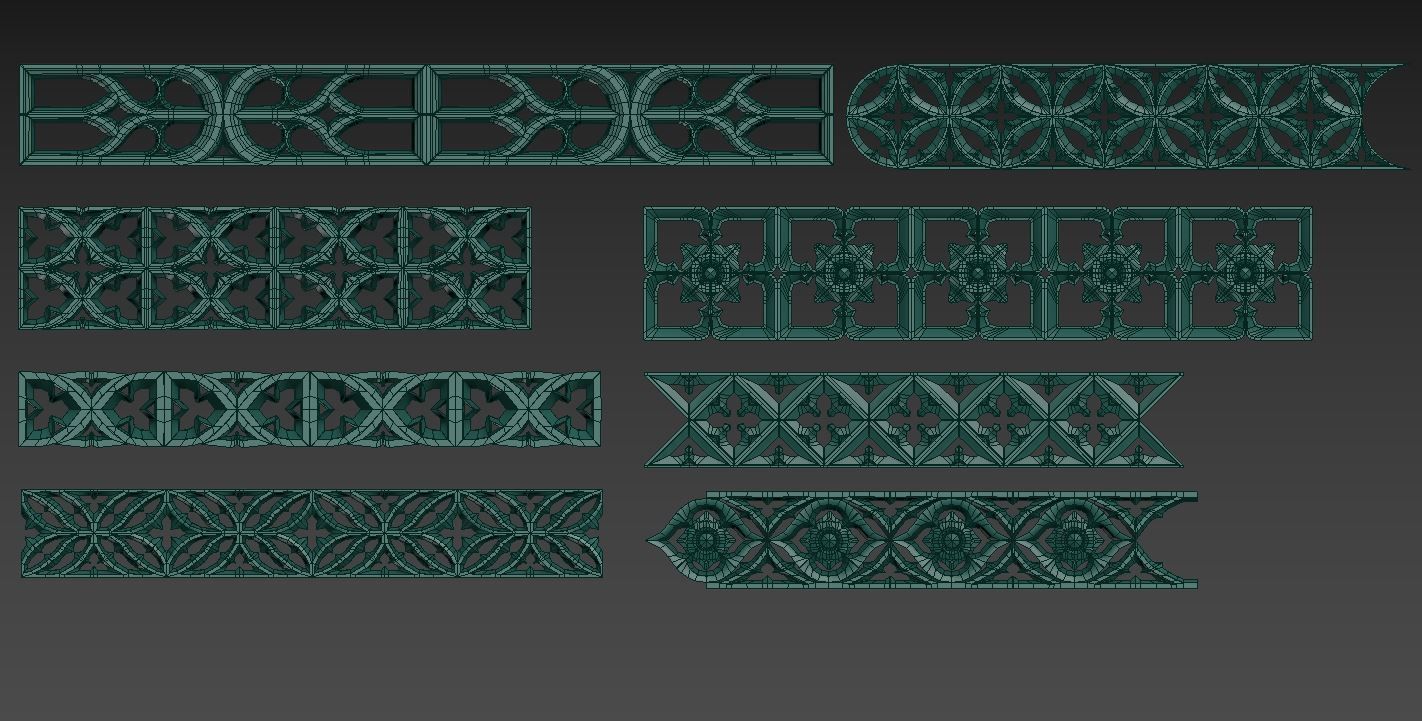 Medieval Gothic Ornaments pack 3D model_25