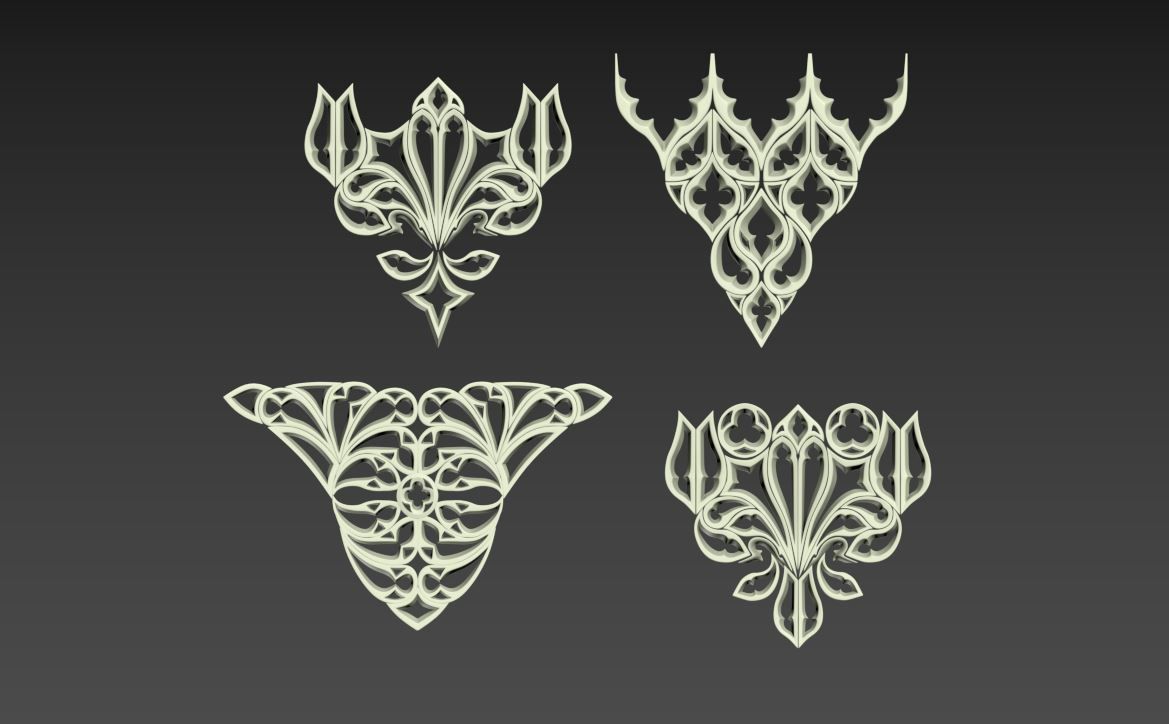 Medieval Gothic Ornaments pack 3D model_37