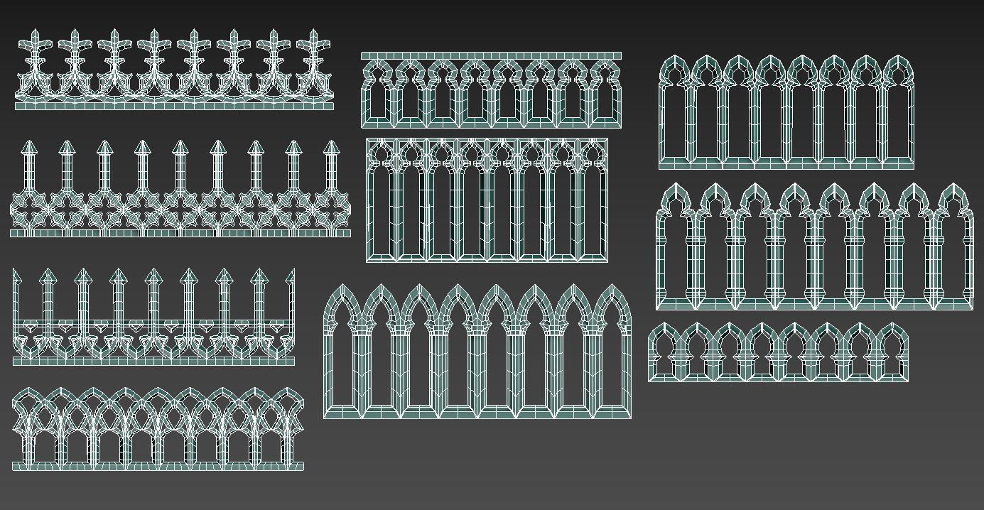 Medieval Gothic Ornaments pack 3D model_21