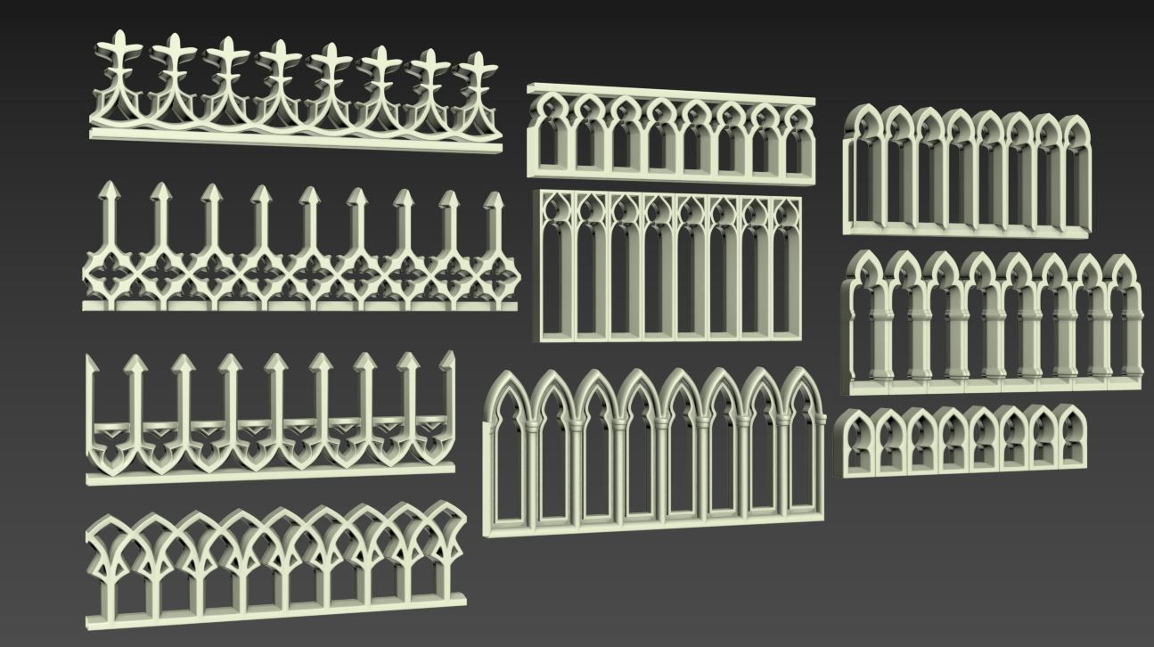 Medieval Gothic Ornaments pack 3D model_24