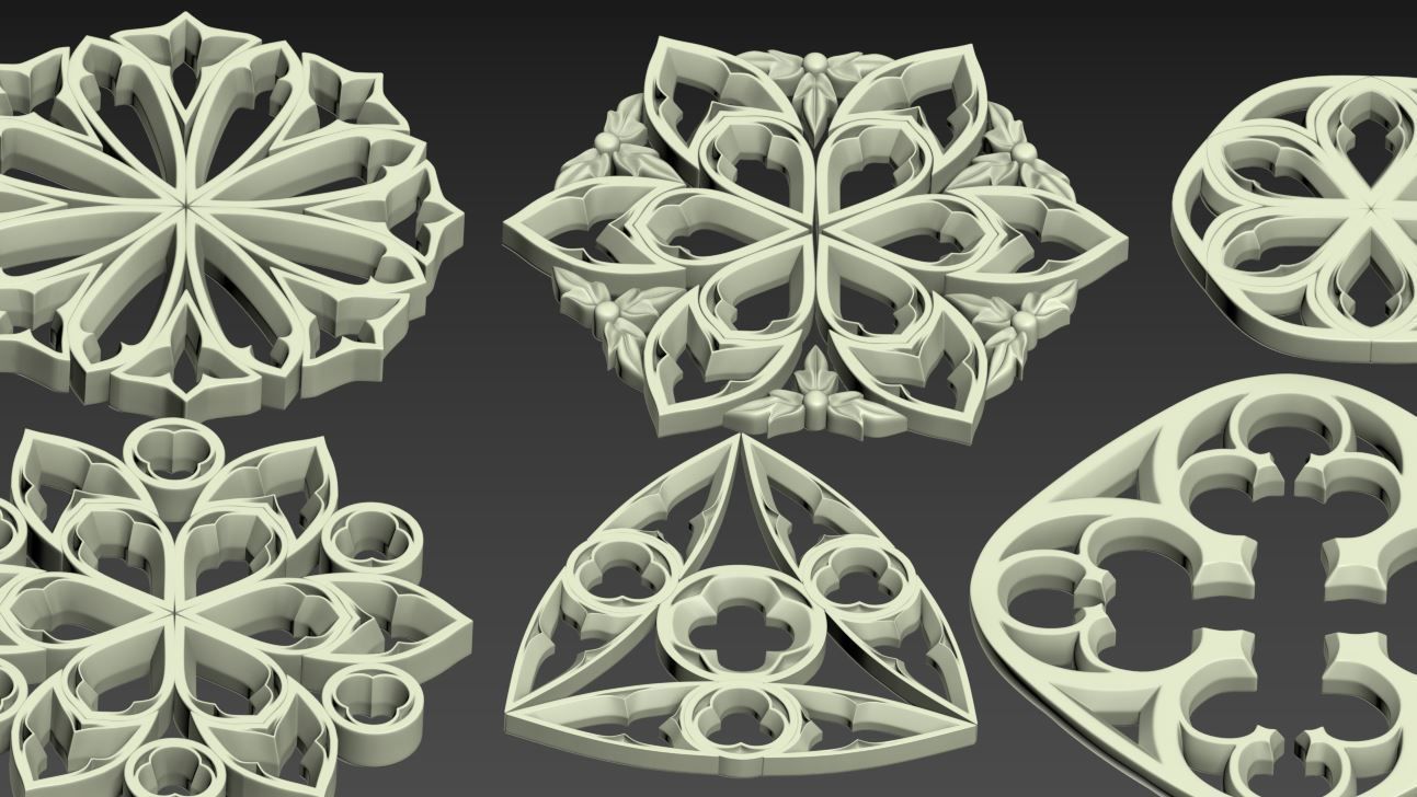 Medieval Gothic Ornaments pack 3D model_68