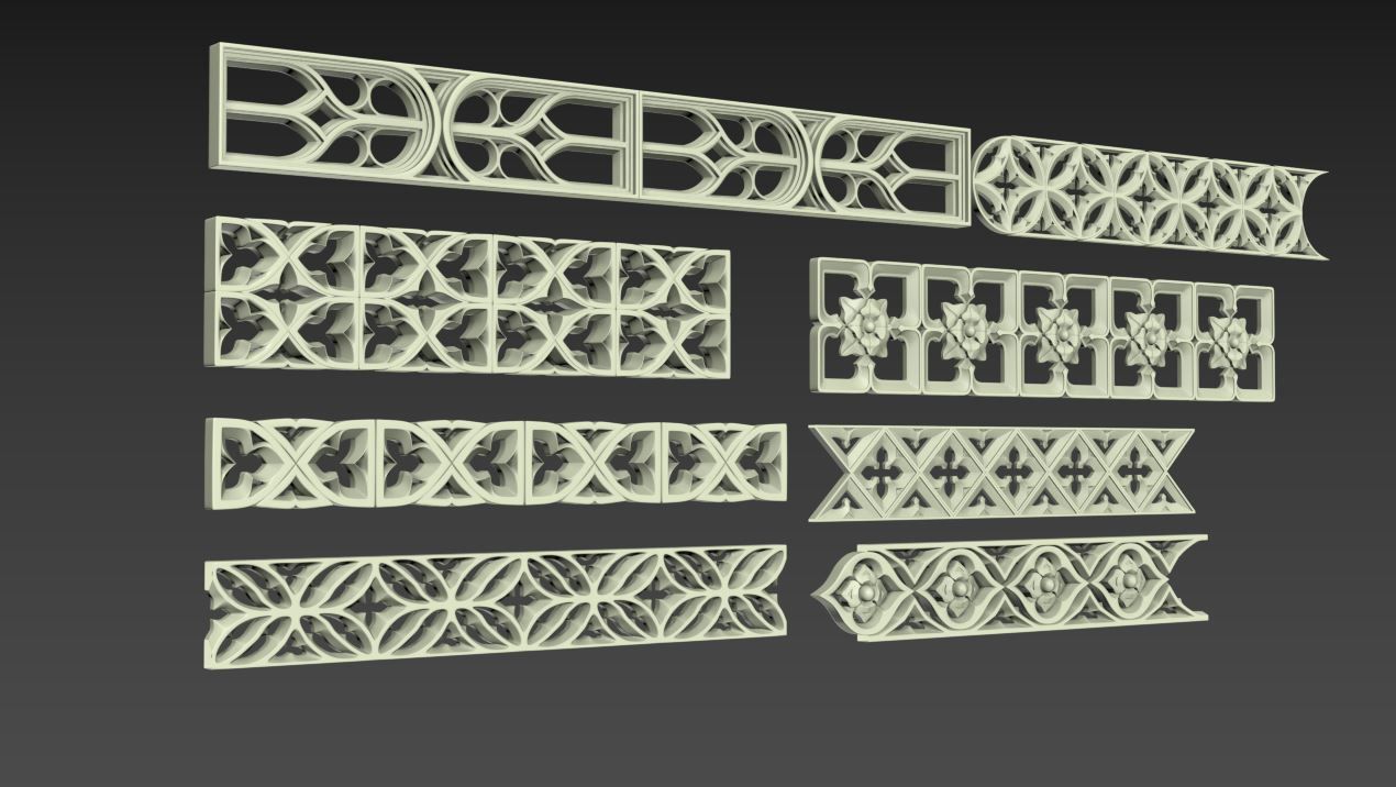 Medieval Gothic Ornaments pack 3D model_28