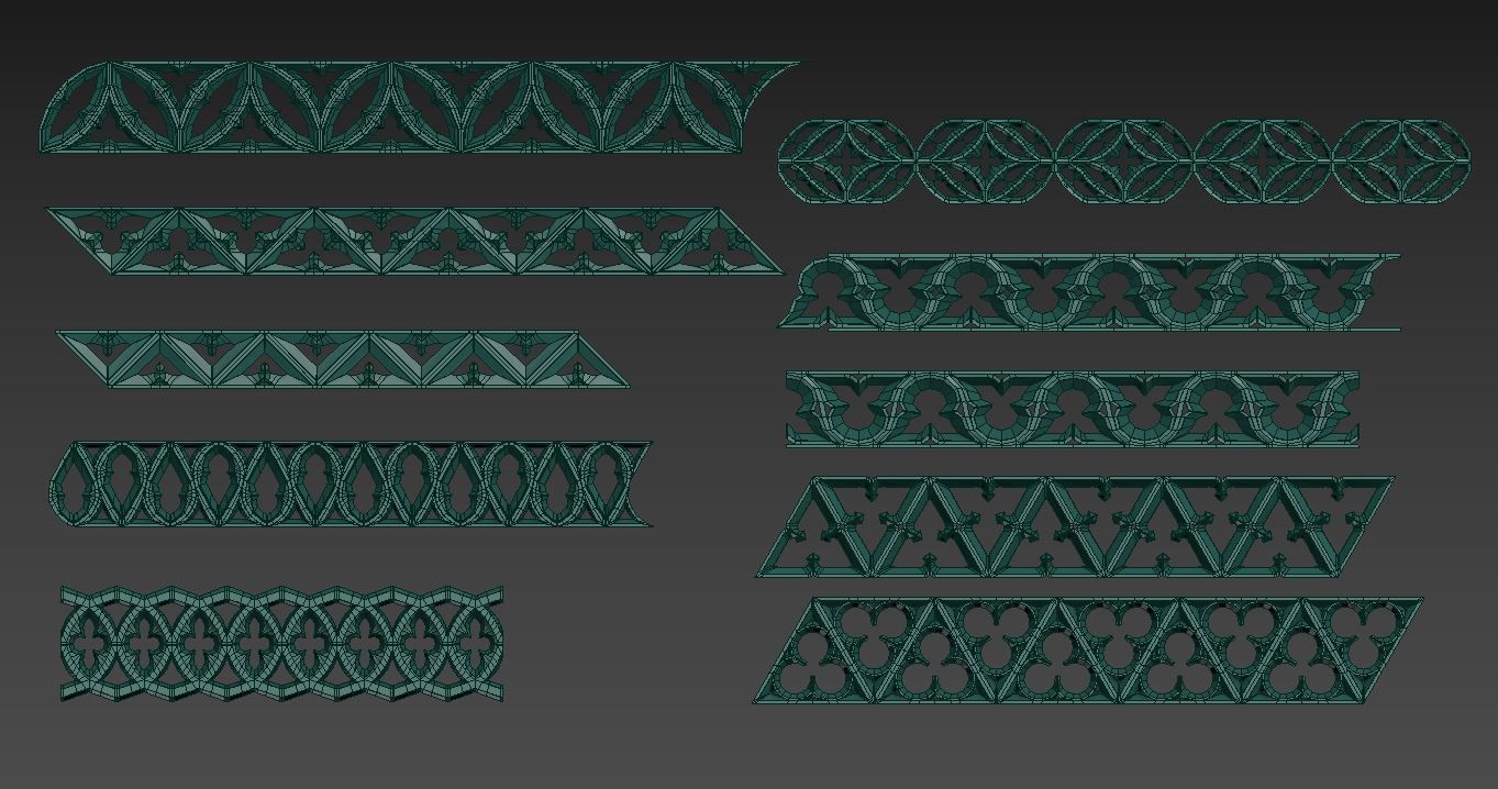 Medieval Gothic Ornaments pack 3D model_17