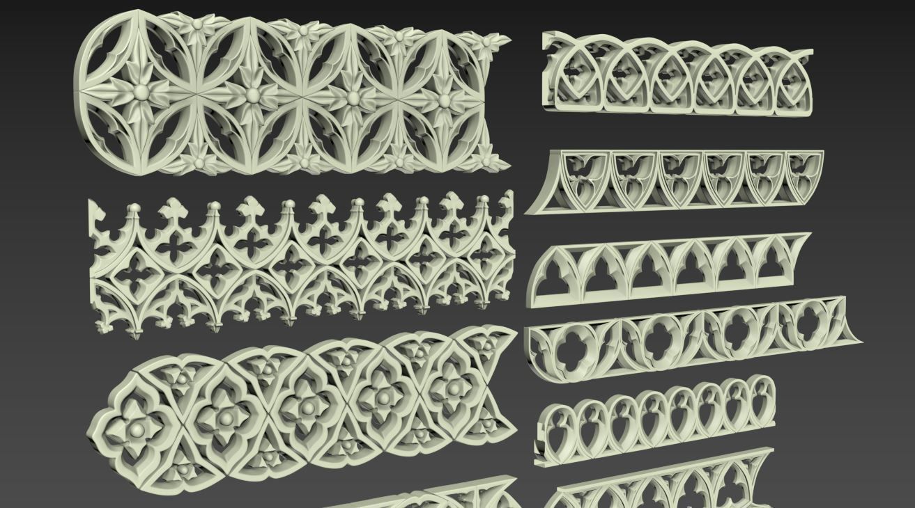 Medieval Gothic Ornaments pack 3D model_16