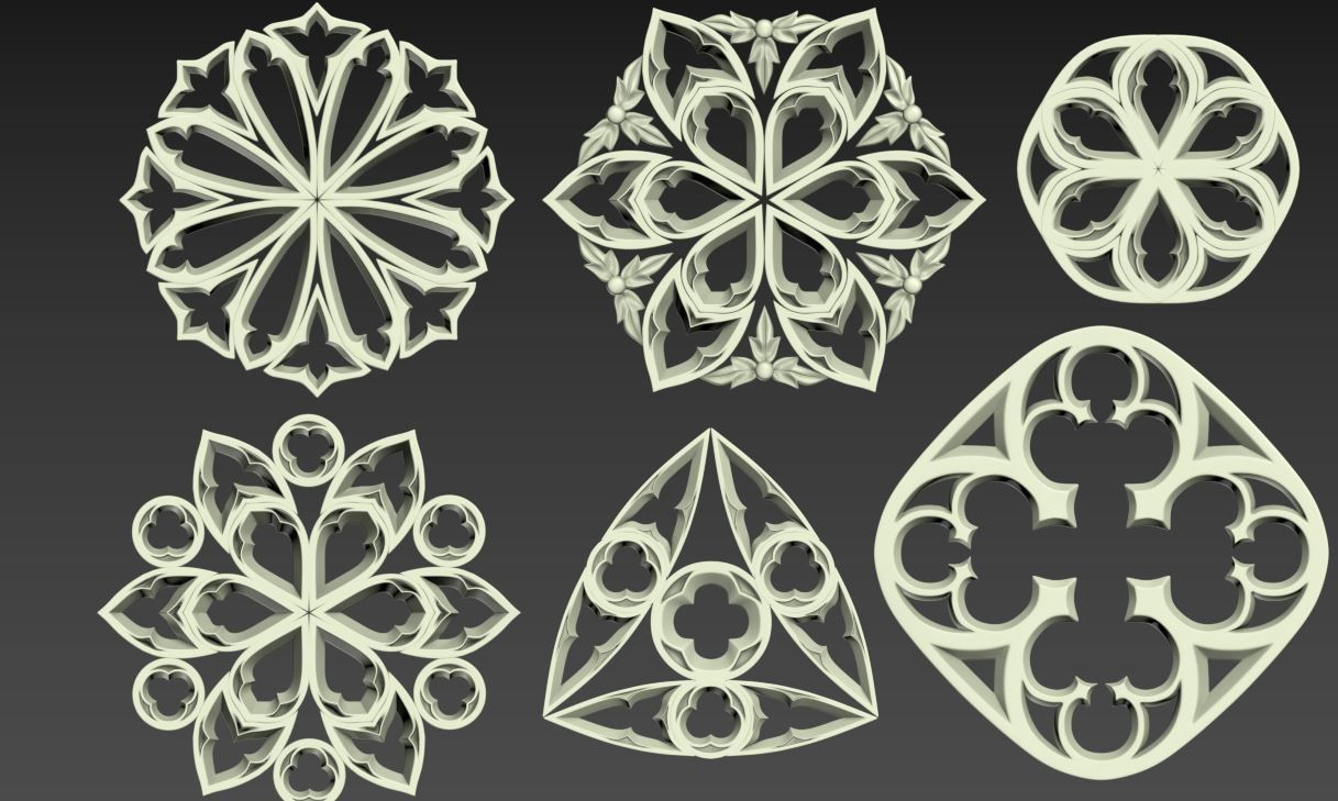Medieval Gothic Ornaments pack 3D model_67