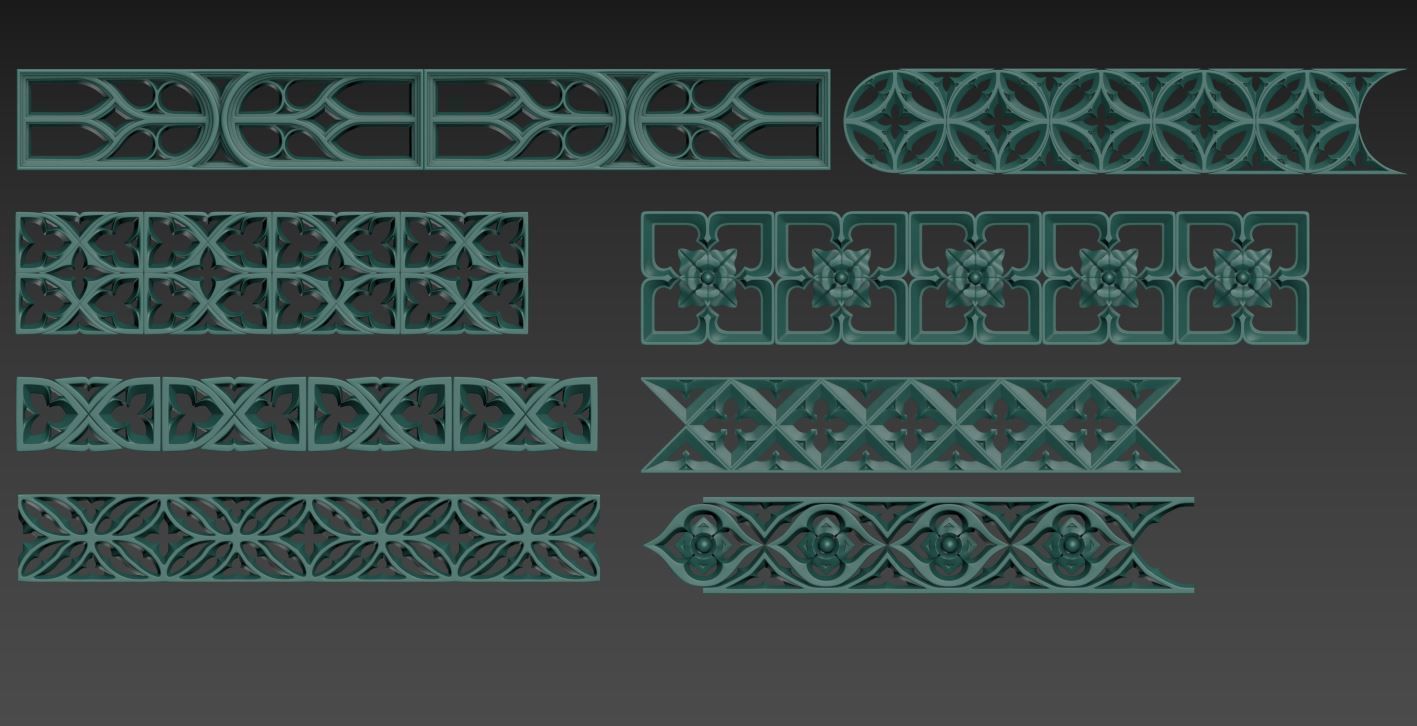 Medieval Gothic Ornaments pack 3D model_26