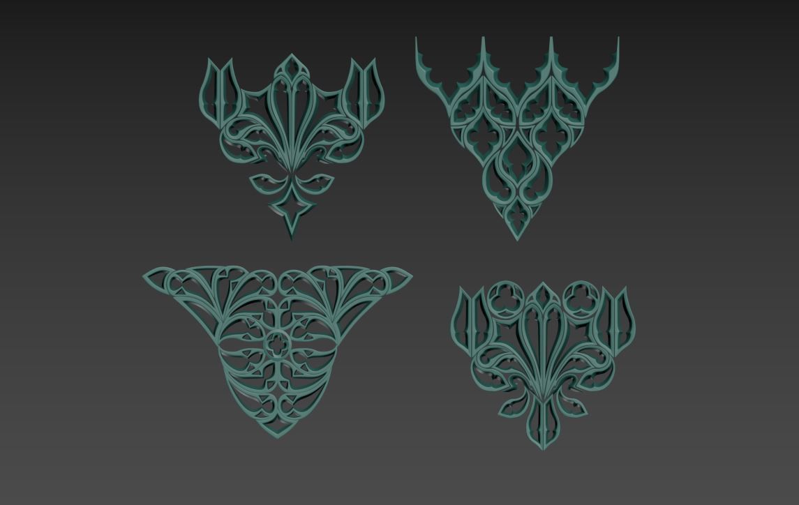 Medieval Gothic Ornaments pack 3D model_36
