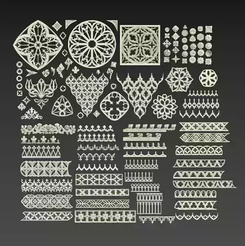 Medieval Gothic Ornaments pack  3D model