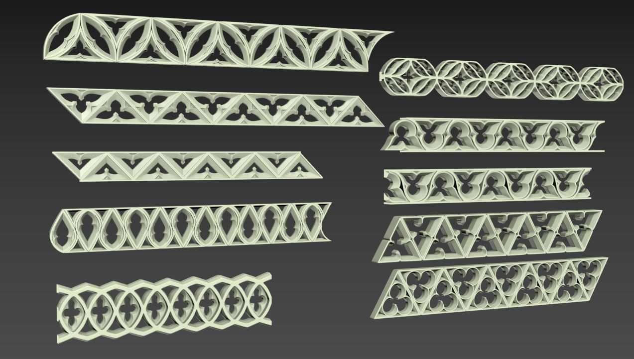 Medieval Gothic Ornaments pack 3D model_20