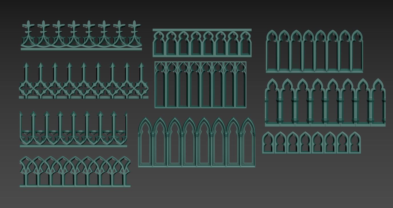 Medieval Gothic Ornaments pack 3D model_22