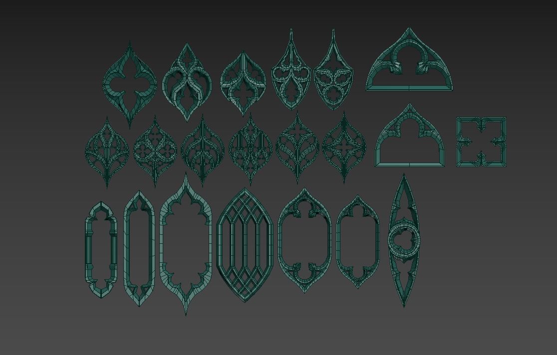 Medieval Gothic Ornaments pack 3D model_69