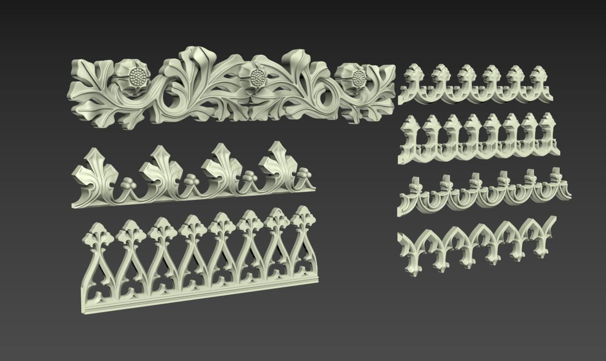 Medieval Gothic Ornaments pack 3D model_8