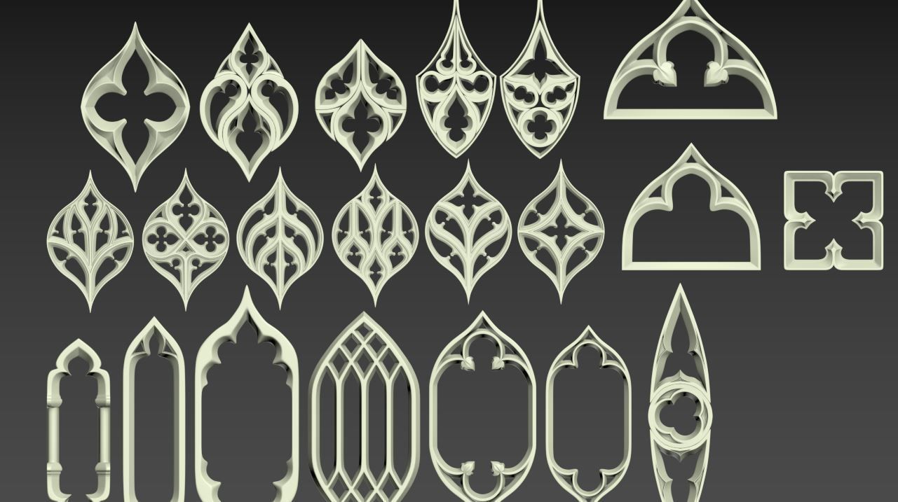 Medieval Gothic Ornaments pack 3D model_71
