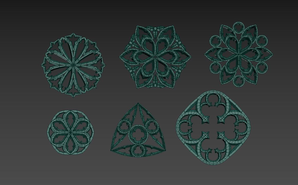 Medieval Gothic Ornaments pack 3D model_65