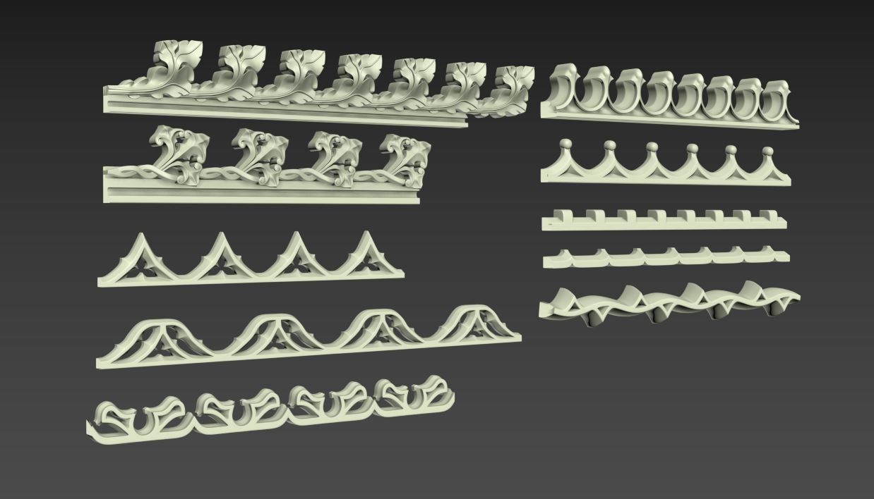 Medieval Gothic Ornaments pack 3D model_4
