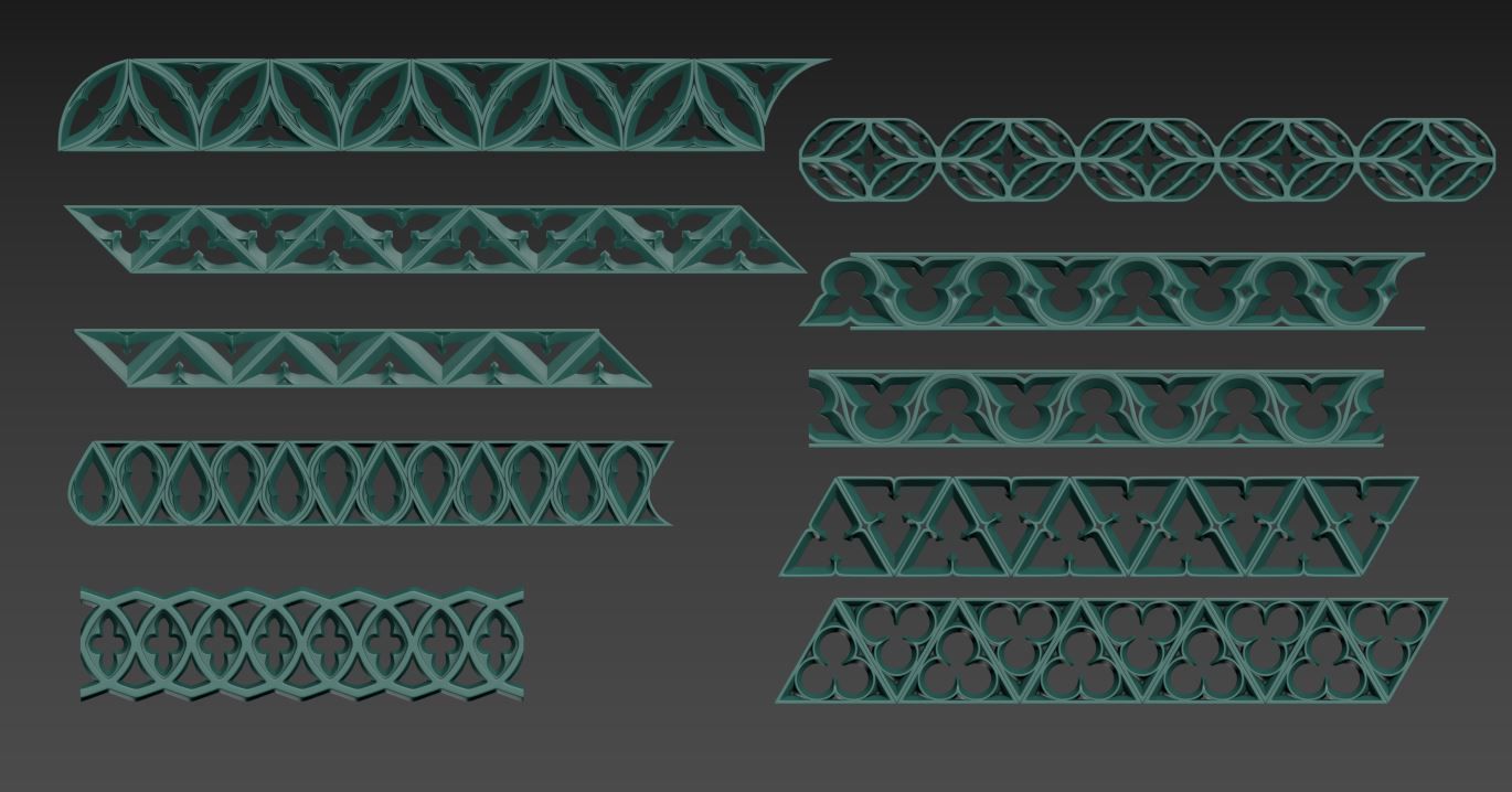 Medieval Gothic Ornaments pack 3D model_18